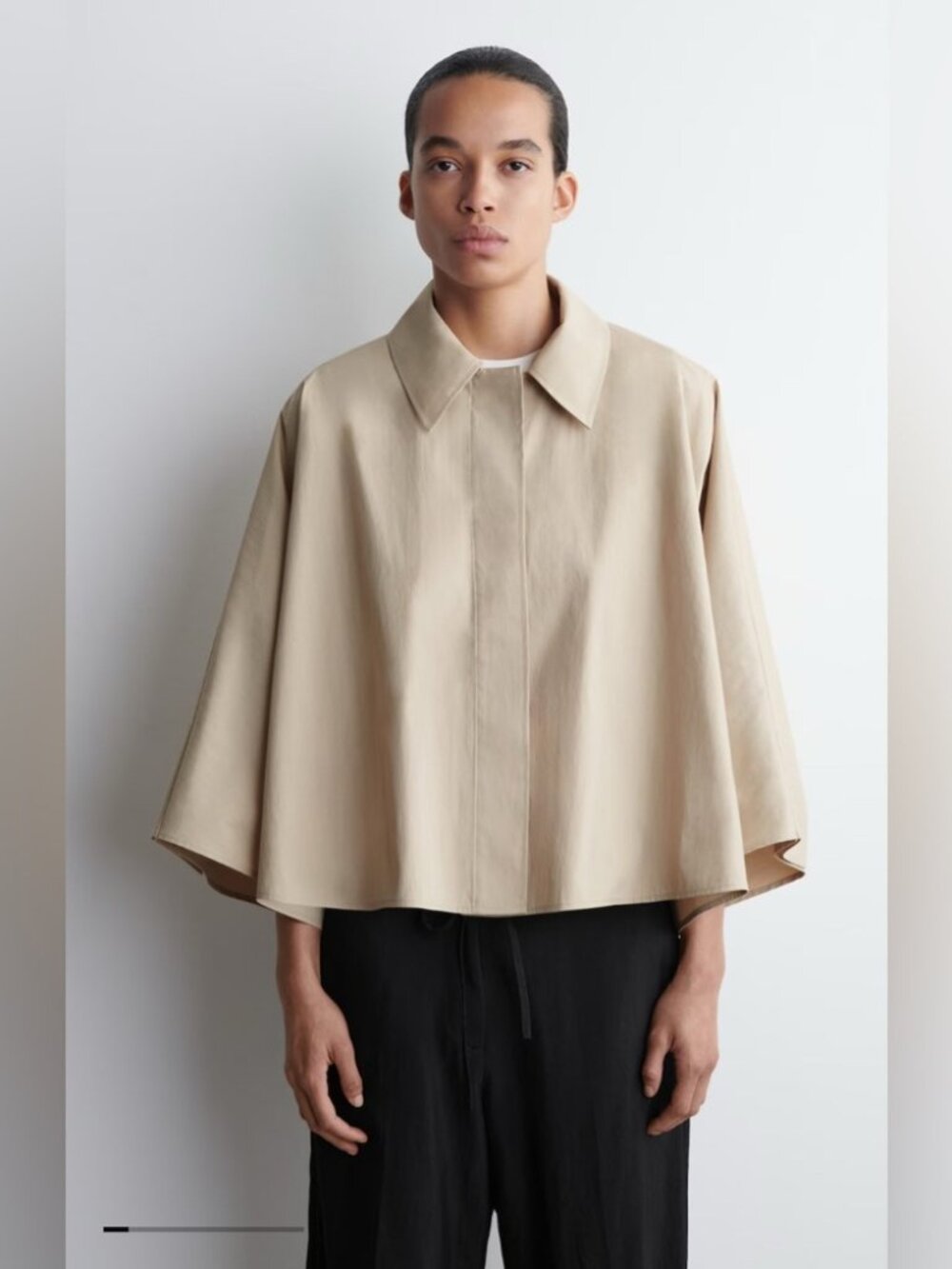 COS ~ CROPPED TRENCH COAT CAPE ~ Light Tan Cape Jacket ~ XS / S ~ $190